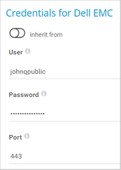 Credentials for Dell EMC