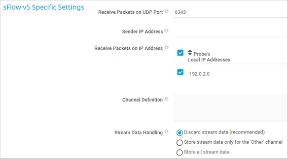 sFlow v5 Specific Settings